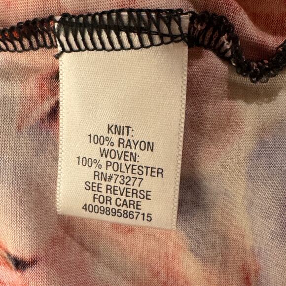 Simply Vera Vera Wang Large Top Floral Sleeveless V-Neck Stretch Hi-Low Hemline - Picture 7 of 8